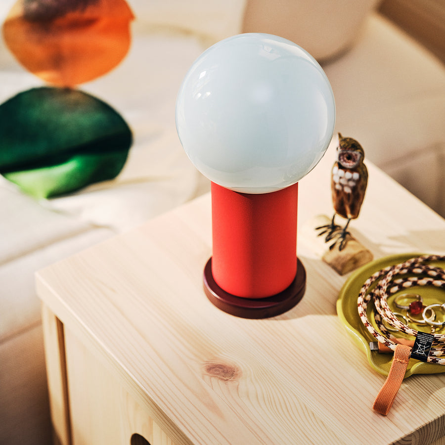 IKEA PS 2026 LED portable lamp, battery-operated dimmable/red light blue, 22 cm