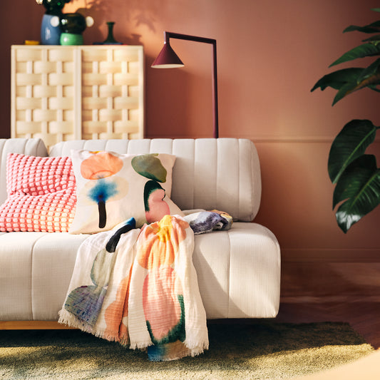 IKEA PS 2026 throw, white/multicolour, 150x200 cm
