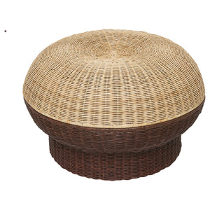 IKEA PS 2026 footstool with storage, rattan brown-red, 63 cm