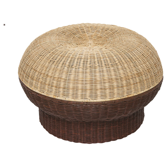 IKEA PS 2026 footstool with storage, rattan brown-red, 63 cm