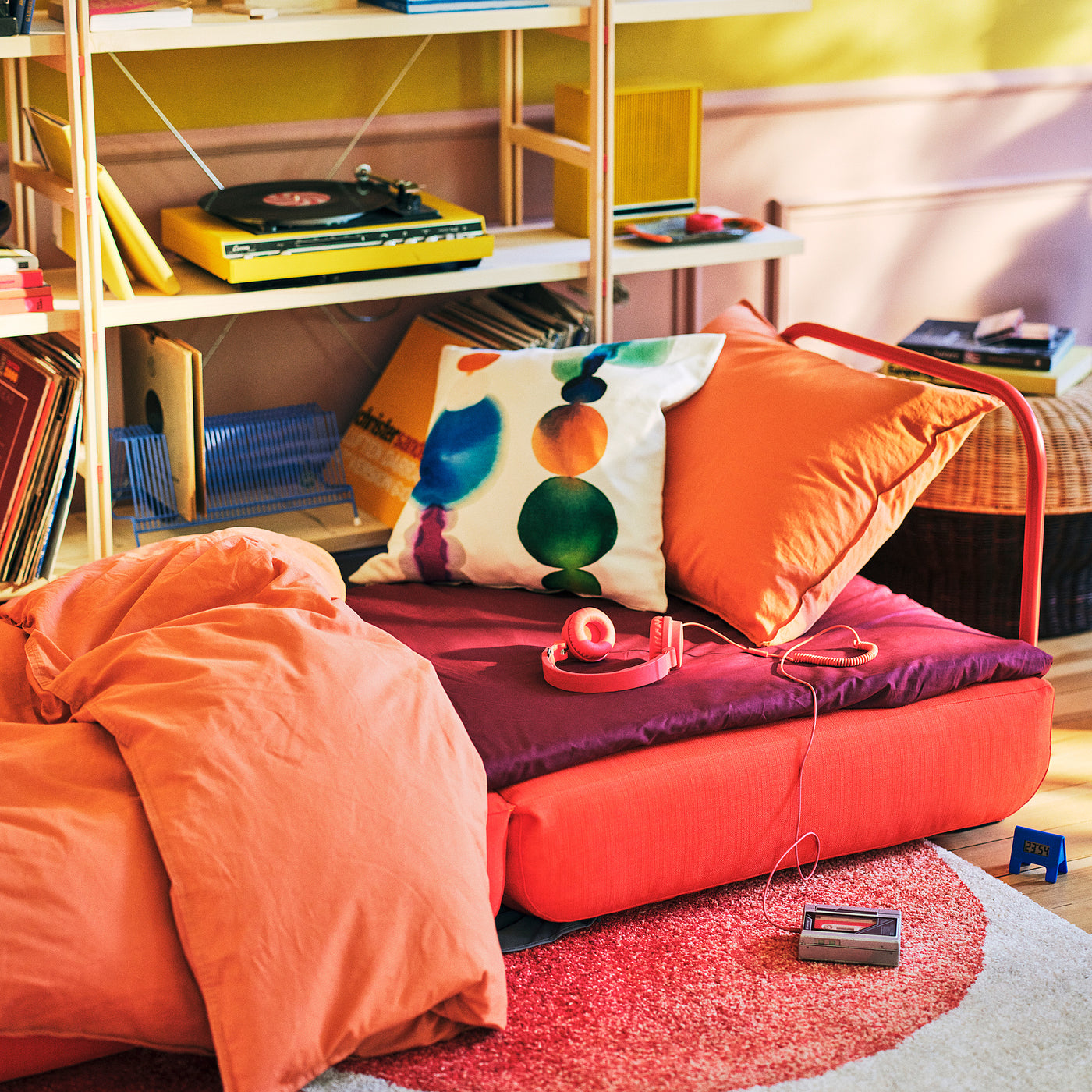 IKEA PS 2026 chair-bed, Skiftebo bright orange, 80x75 cm