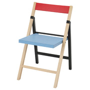 IKEA PS 2026 folding chair, birch blue/black red, 45x76x51 cm