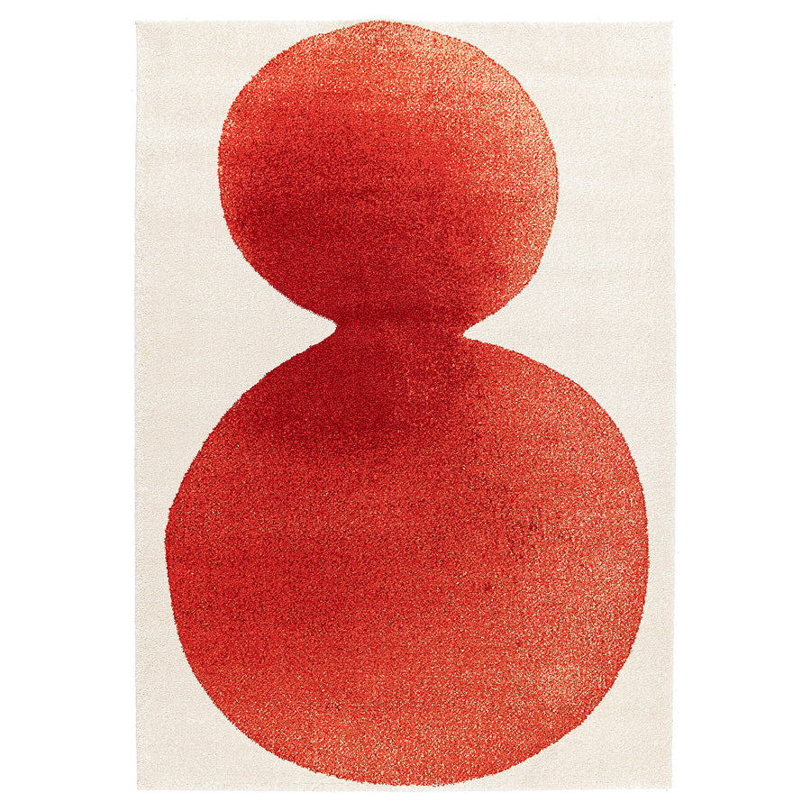 IKEA PS 2026 rug, low pile, off-white/red, 170x240 cm