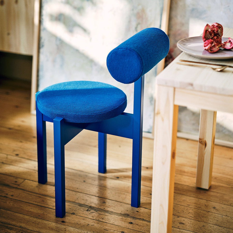 IKEA PS 2026 table and 2 chairs, pine/Knäbäck bright blue, 70x70 cm