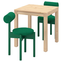IKEA PS 2026 table and 2 chairs, pine/Knäbäck bright green, 70x70 cm