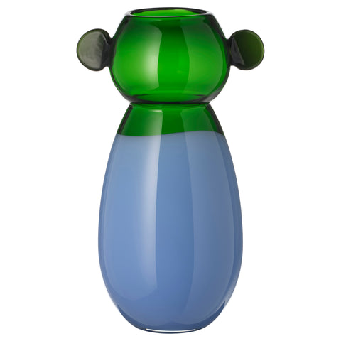 IKEA PS 2026 vase, glass/blue/green, 18 cm