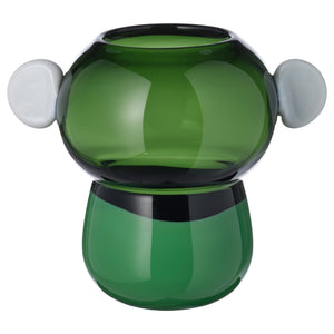 IKEA PS 2026 vase, glass/green/white, 22 cm