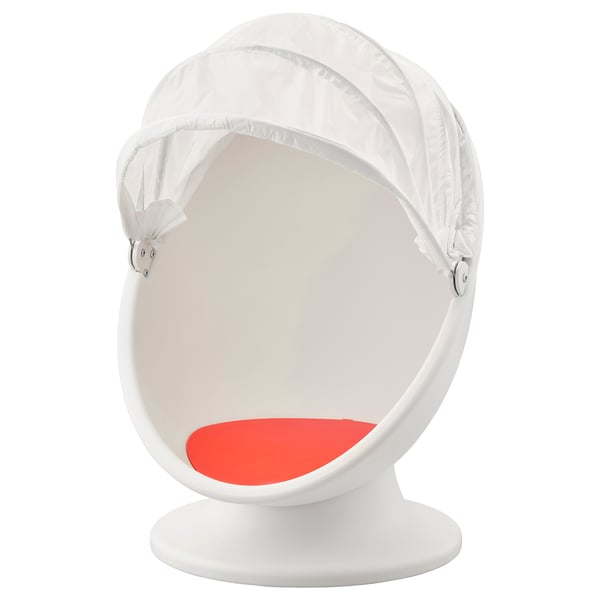 IKEA PS LÖMSK swivel armchair, white/red, 59x75x62 cm