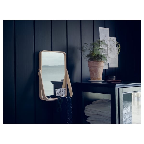 IKORNNES table mirror, ash, 27x40 cm