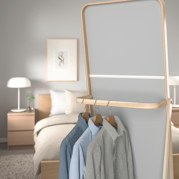 IKORNNES standing mirror, ash, 52x167 cm
