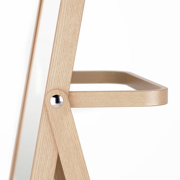 IKORNNES standing mirror, ash, 52x167 cm