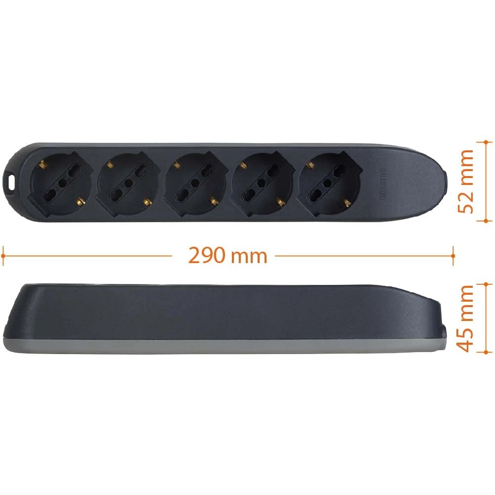 UNIVERSAL MULTISOCKET 5 PLACES BLACK