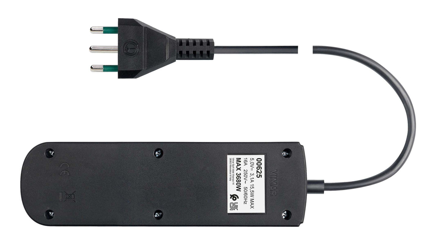 LINEAR SOCKET STRIP WITH 2 UNIVERSAL OUTLETS