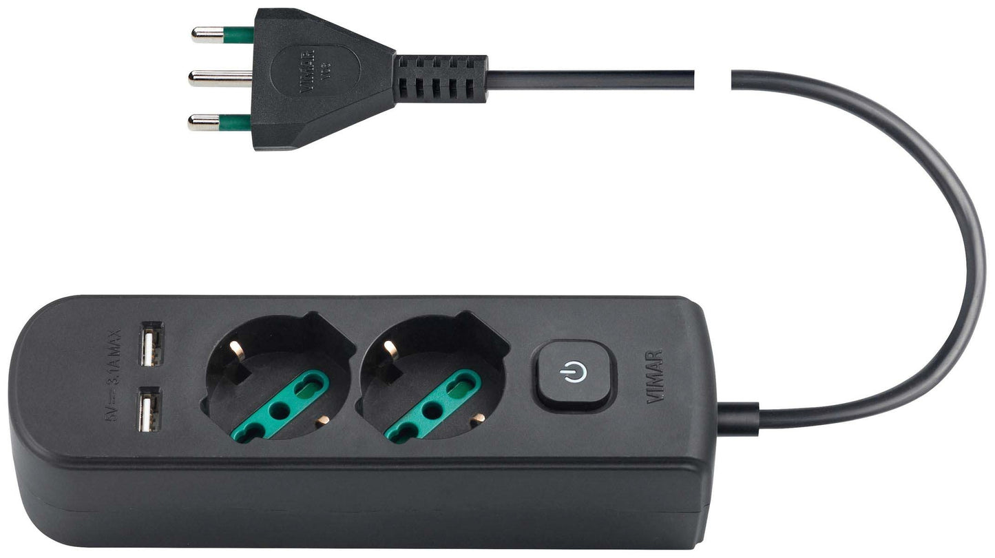 LINEAR SOCKET STRIP WITH 2 UNIVERSAL OUTLETS