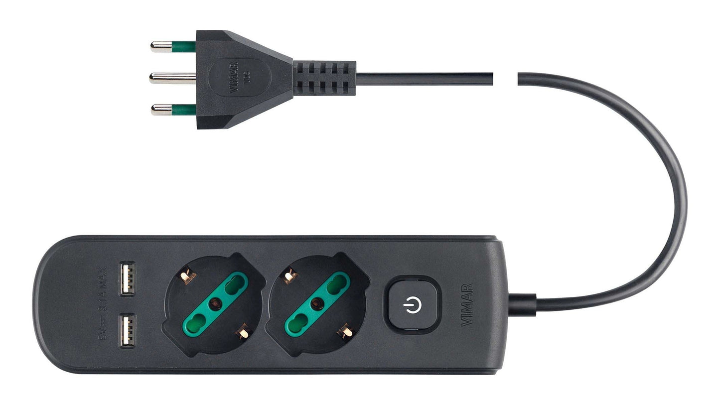 LINEAR SOCKET STRIP WITH 2 UNIVERSAL OUTLETS