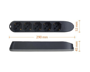 UNIVERSAL MULTISOCKET 5 PLACES BLACK