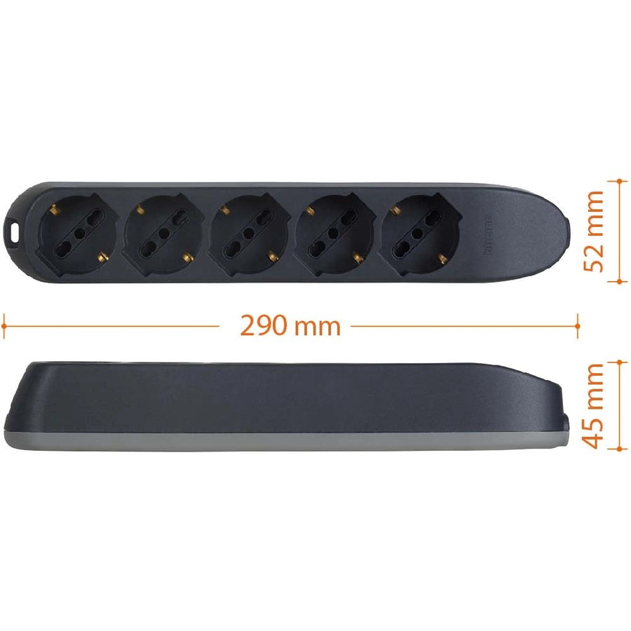 UNIVERSAL MULTISOCKET 5 PLACES BLACK