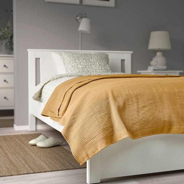 Ikea INDIRA - Bedspread, yellow-beige,150x250 cm