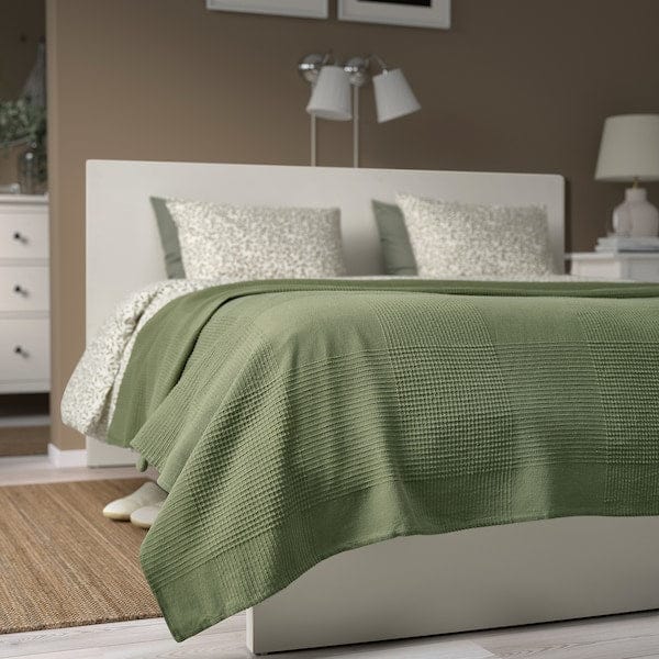 Ikea INDIRA - Bedspread, grey-green, 230x250 cm