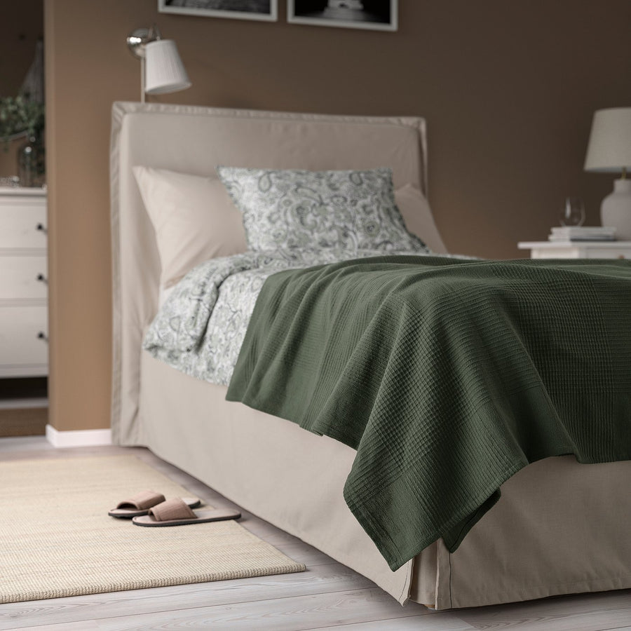 INDIRA bedspread, grey-green, 150x250 cm