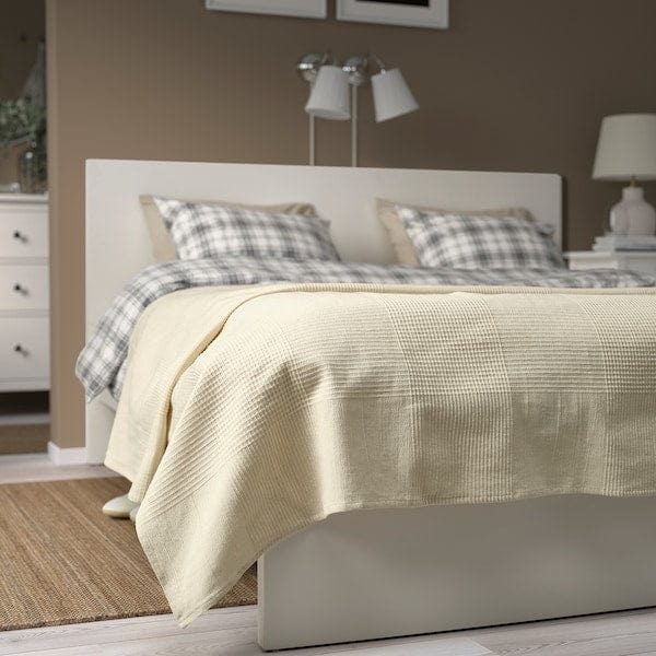 Ikea INDIRA - Bedspread, natural/unbleached cotton, 230x250 cm