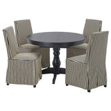 INGATORP / BERGMUND table and 4 chairs, black/black black/white, 110/155 cm