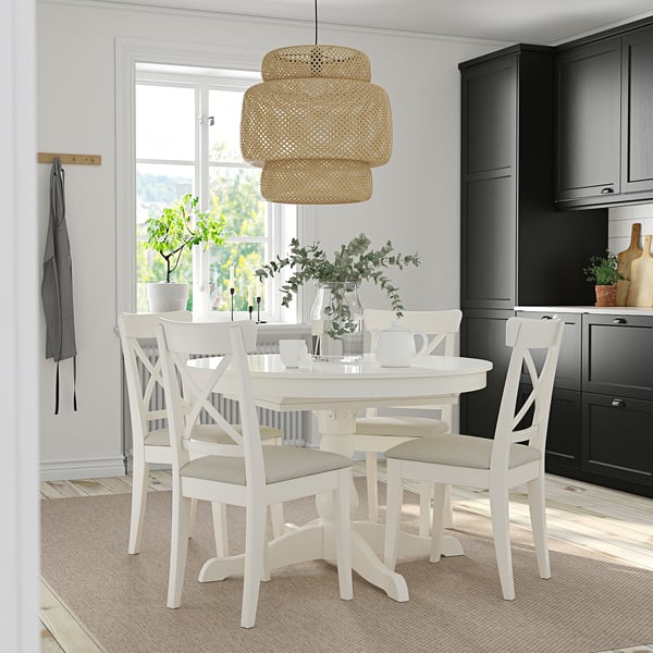 INGATORP / INGOLF - Table and 4 chairs , 110/155 cm