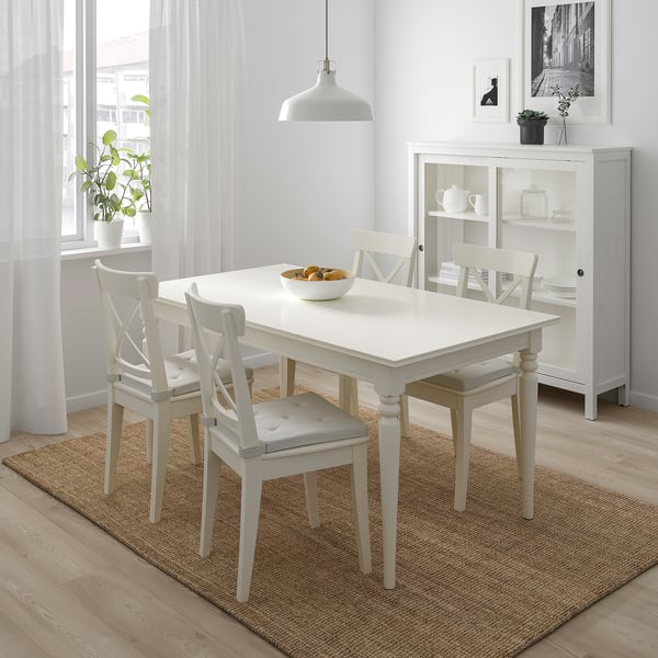 INGATORP / INGOLF - INGATORP / INGOLF Table and 4 chairs, white, 155/215 cm