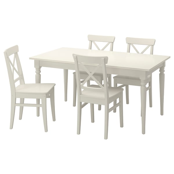 INGATORP / INGOLF - INGATORP / INGOLF Table and 4 chairs, white, 155/215 cm