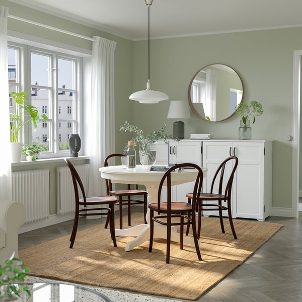 INGATORP / SKOGSBO - INGATORP / SKOGSBO Table and 4 chairs, white white/dark brown, 110/155 cm