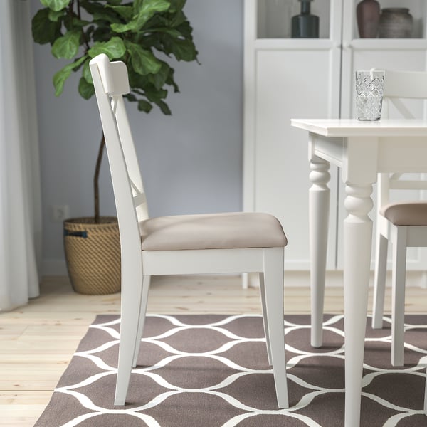 INGOLF Chair - white/Hallarp beige ,