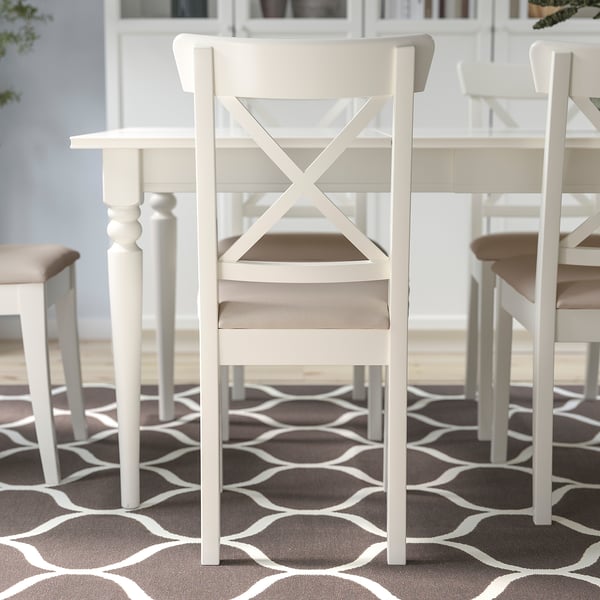 INGOLF Chair - white/Hallarp beige ,