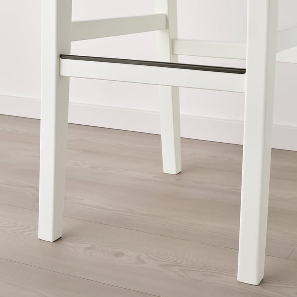 INGOLF Bar stool with backrest - white/Hallarp beige 75 cm , 75 cm