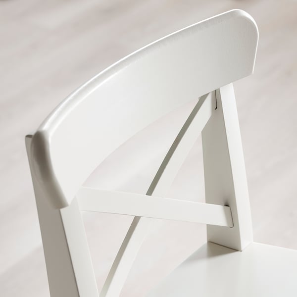 INGOLF bar stool with backrest, white, 74 cm
