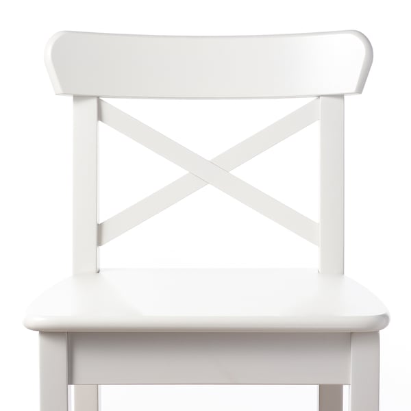 INGOLF bar stool with backrest, white, 74 cm
