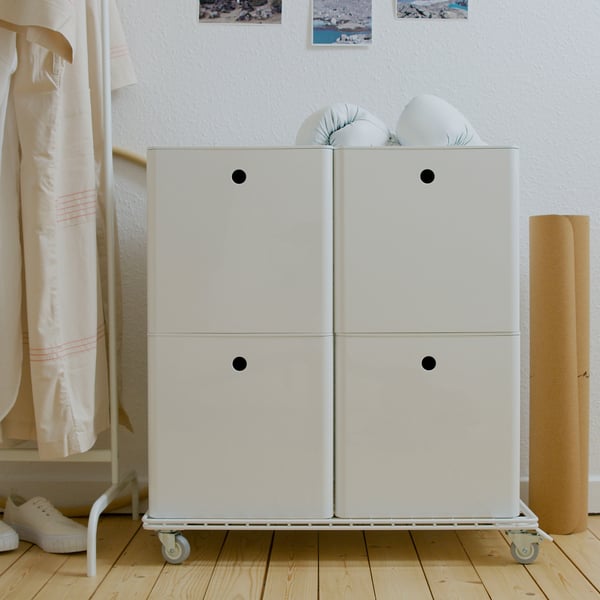 INVALLNING trolley, for boxes white, 68x39 cm