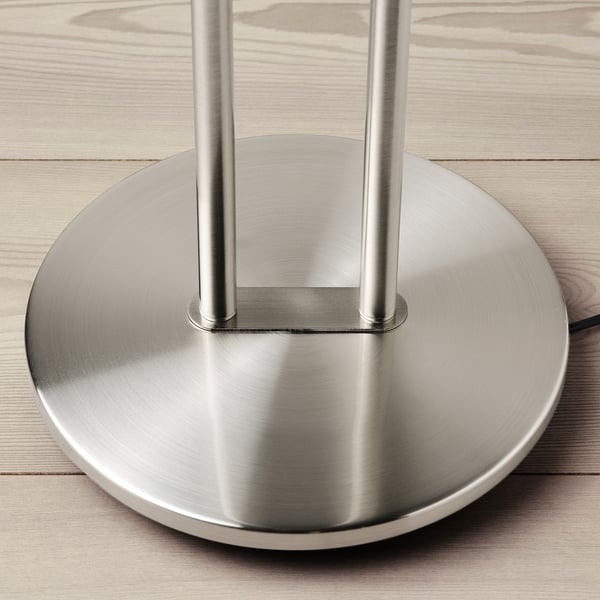 ISJAKT LED floor uplighter/reading lamp, dimmable/nickel-plated, 180 cm