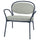 ISMANTORP armchair, metal black-blue/Tibbleby beige-grey, 72x71x66 cm