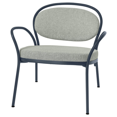 ISMANTORP armchair, metal black-blue/Tibbleby beige-grey, 72x71x66 cm