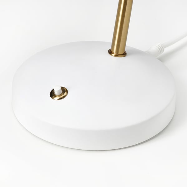 ISNÅLEN LED work lamp, white/brass-colour, 13 cm
