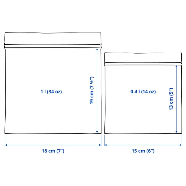 ISTAD - Resealable bag, fancy/blue ,
