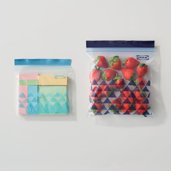 ISTAD resealable bag, patterned/blue, 1/0.4 l, 60 pack
