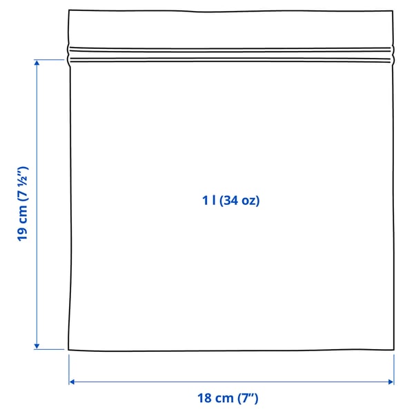 ISTAD resealable bag, patterned/pale grey-green