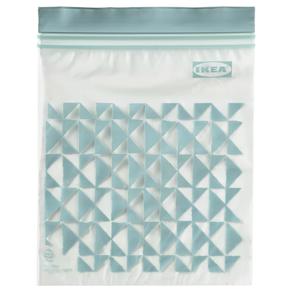 ISTAD resealable bag, patterned/pale grey-green