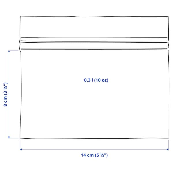 Ikea ISTAD - re-sealable bag, fancy/grey-green,0.3 l