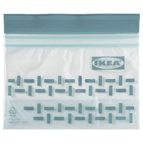 ISTAD resealable bag, patterned/grey-green, 25 pack