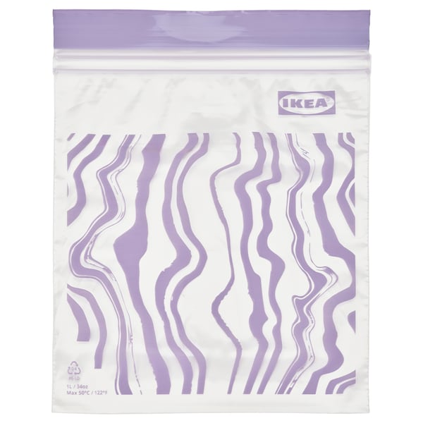 ISTAD - Resealable bag, patterned lilac, 1 l