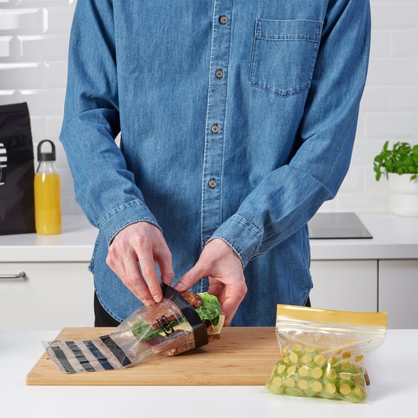 ISTAD resealable bag, patterned/black yellow, 1/0.4 l, 60 pack