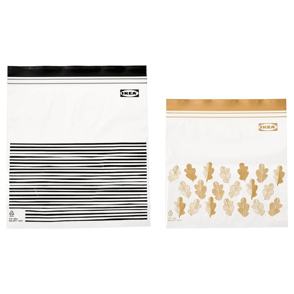 ISTAD resealable bag, patterned black/yellow, 2.5/1.2 l, 50 pack