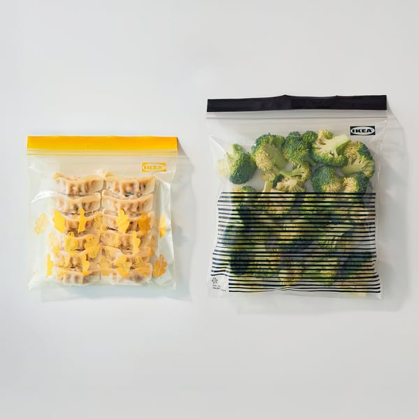 ISTAD resealable bag, patterned black/yellow, 2.5/1.2 l, 50 pack